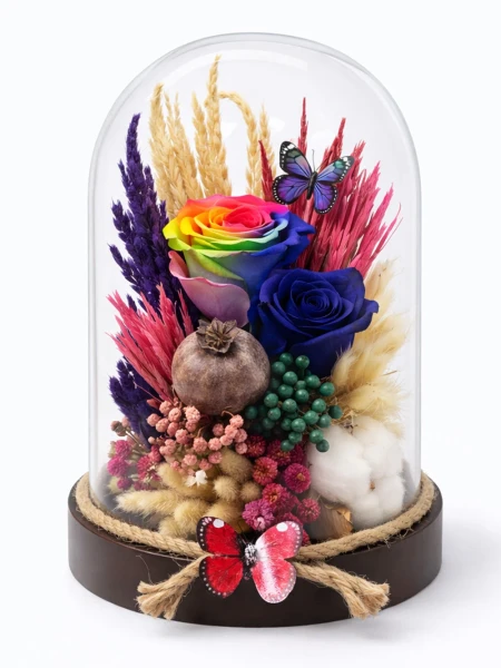 Gökkuşağı Solmayan Gül Büyük Boy