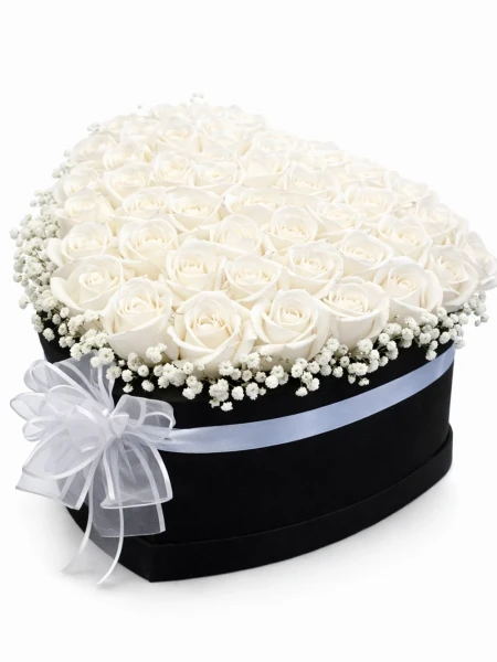 Kadife Kutuda 61 Beyaz Gül