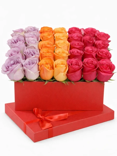 Kutuda 35 Renkli Gül