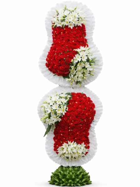 Lilyum Karanfil İki Katlı Ayaklı Sepet