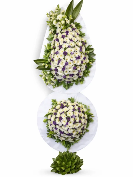 Mor Beyaz İki Katlı Ayaklı Sepet