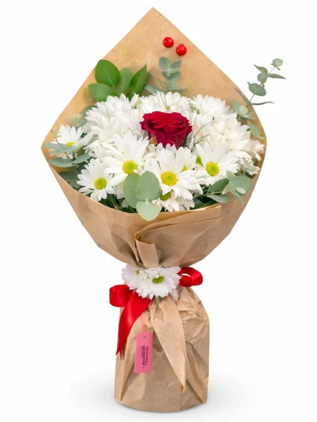 Papatya Tek Gül Buketi