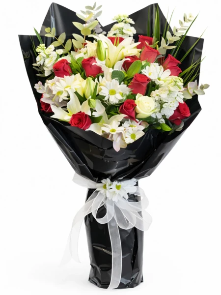 Premium Kırmızı Beyaz Buket