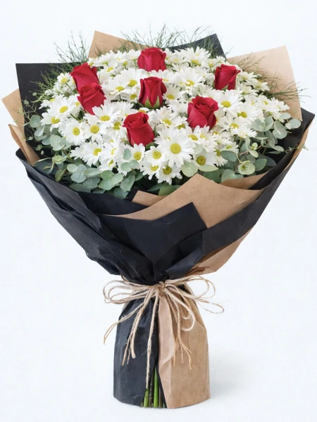 Premium Papatya Gül Buketi