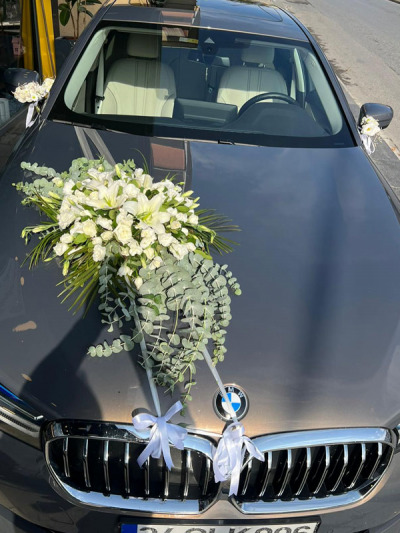 Sade Beyaz Gelin arabası Süsleme