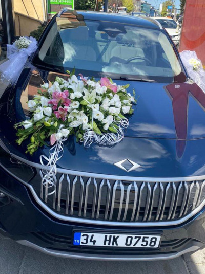 Togg Gelin Arabası Süslemesi - gelin-arabalar - Açelya Çiçek