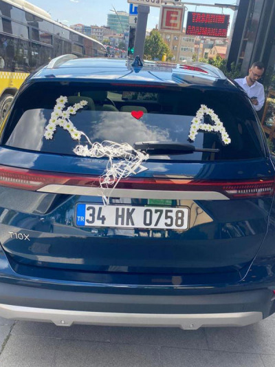 Togg Gelin Arabası Süslemesi - gelin-arabalar - Açelya Çiçek