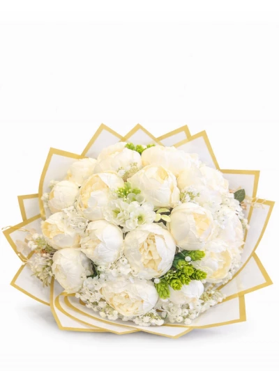 Yapay Beyaz Şakayık Buketi1 - salon-ofis-bitkileri - Açelya Çiçek